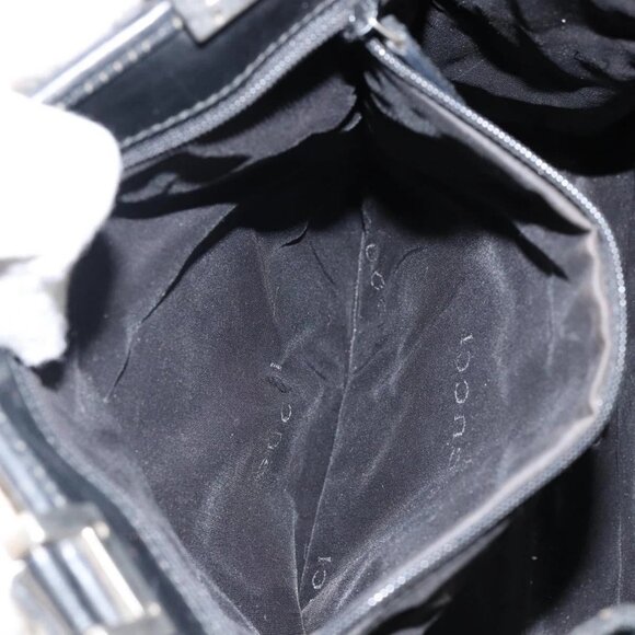 GUCCI GG Canvas Jackie Hand Bag Black Silver 002 1065 Auth 144418 - Picture 13 of 16